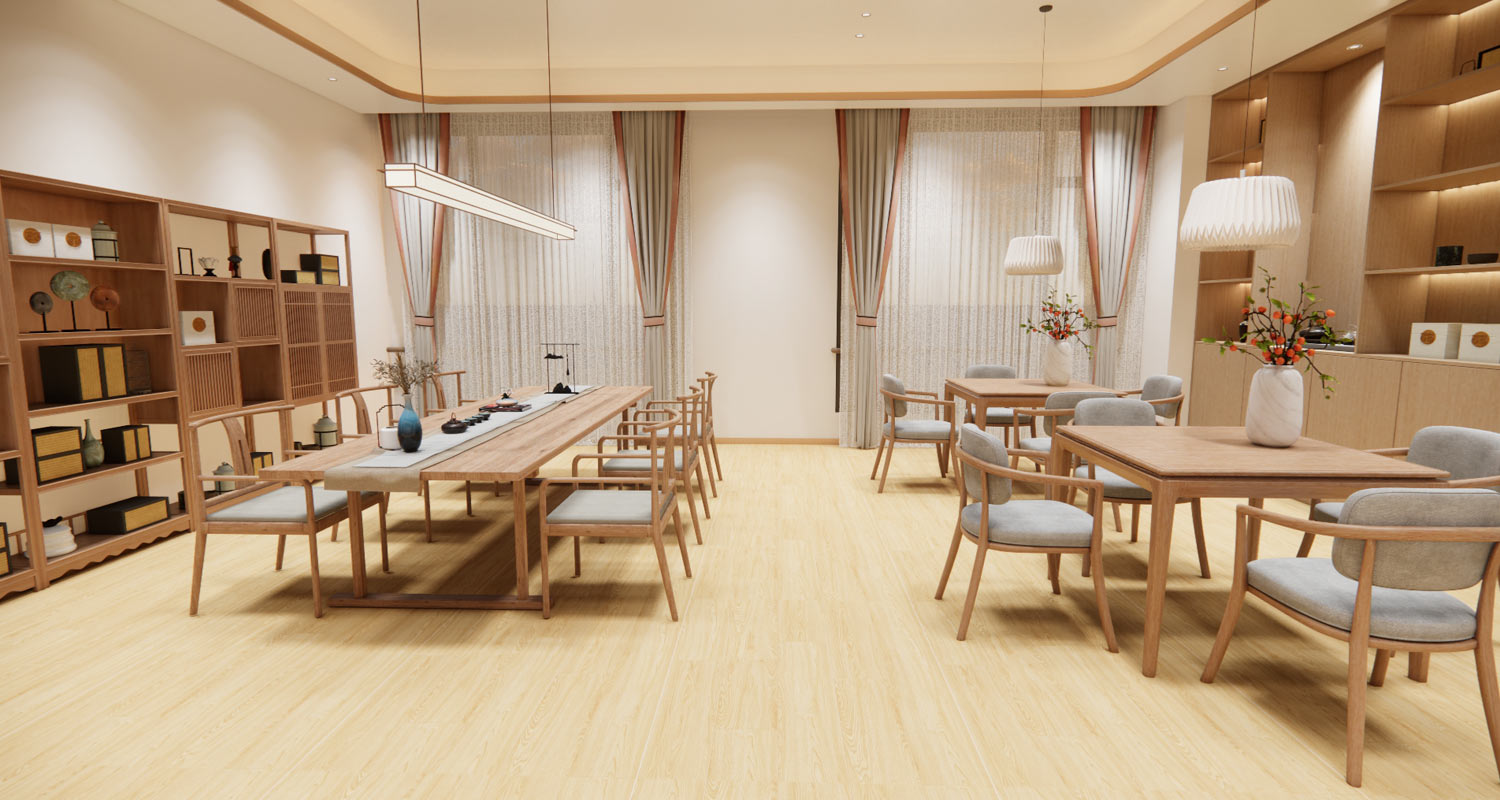 أرضيات LVT مناسبة لكبار السن بتصميم يشبه الخشب لدور رعاية المسنين