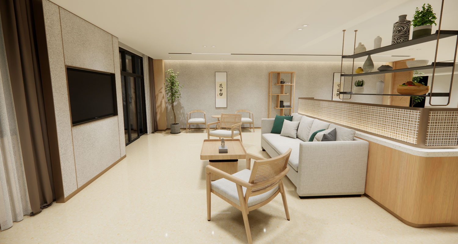 أرضيات دور رعاية المسنين المصنوعة من مادة PVC المتجانسة سهلة التنظيف