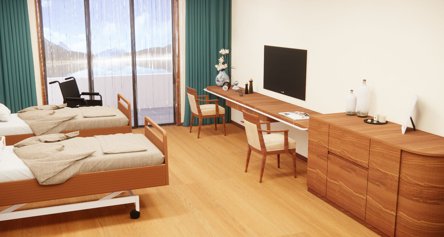 أرضيات دور رعاية المسنين من نوع MedGuard LVT و SPC، بمستوى نظافة المستشفيات